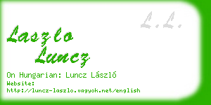 laszlo luncz business card