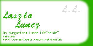 laszlo luncz business card